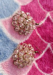 Crystal Beaded Floral Earrings