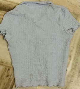 Ribbed Blue Fit Shirt