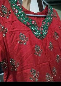 sale Red Embroidered Kurta