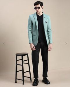 Ribbed Slim-fit Blazer