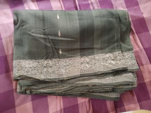 Olive Green Saree