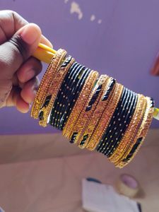 Beautiful Silver And Velvet Black 🖤 Bangles 😘😘