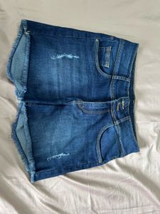 Distressed Denim Shorts