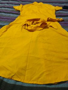 Yellow belted dress