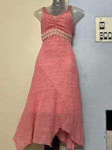 Yk21 Korean Pintrest Peach One Piece