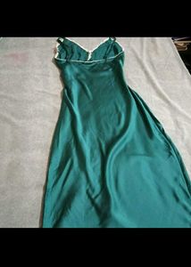 sea Green Lace Trim Slip Dress