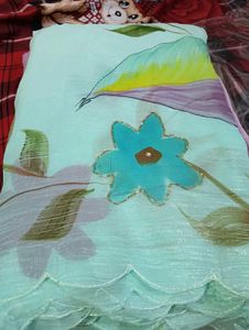 Pure Crush Georgette Hand Brush Paint Sarees