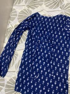 Blue Floral Print Kurta