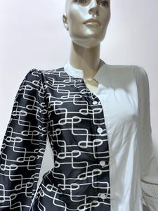 Chic Two-Tone Blouse Shirt