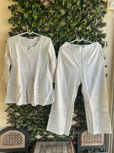 White Embroidered Kurta Set