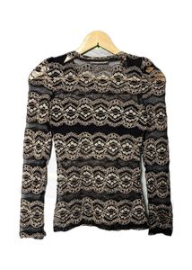 SheIn Black Lace Long Sleeve Top