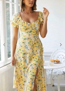 Yellow A-line Dress