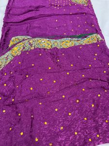 Beads &amp; Stones Work Saree