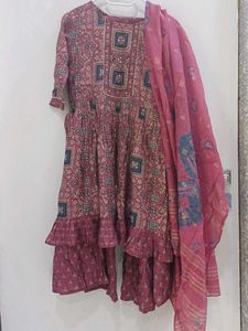 Printed Ethnic Gharara Suit