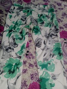 Printed Green And White Pant