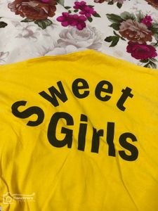 Yellow &#34;Sweet Girls&#34; Oversized Top