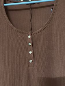 Brown Midi T-Shirt Dress