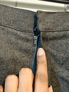 Vintage Button-Down Midi Skirt Grey