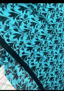 Floral Print Saree with Sequin Border