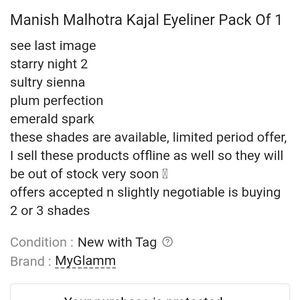 Manish malhotra Kajal eyeliner 1pc