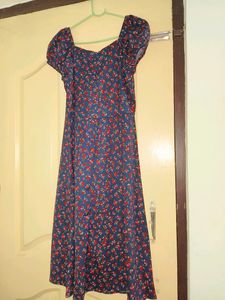 Berrylush Floral Print Front Slit Dress