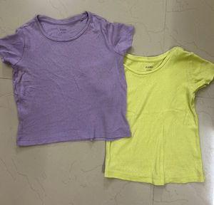 Casual crop Tops In Pair Of Neon And Lavender