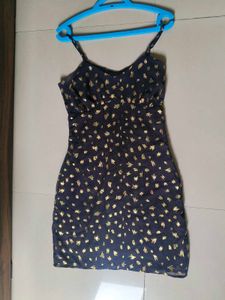 Black Gold Mini Dress