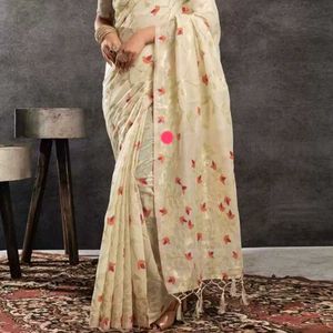 Floral Print Soft Jamdani Saree