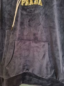 Velvet Navy Blue Hoodie