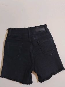 Black Denim Shorts