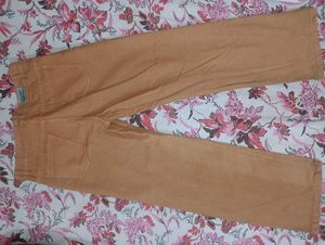 Tan Corduroy Pants - Wide Leg