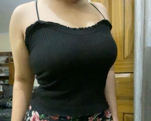 Black ribbed Tank Top