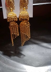 Golden Jhumka Earrings