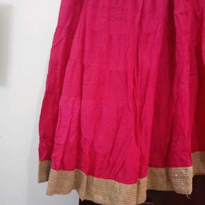 Pink & Gold Tiered Skirt