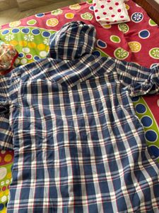 Blue Plaid Hooded Jacket