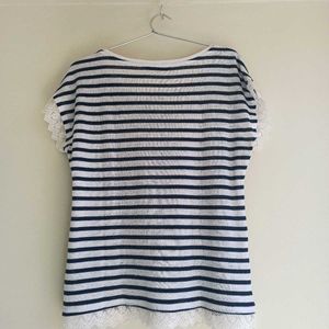 Stripes Top With Lacy Borders