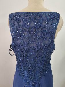 Elegant Navy Blue Embellished Formal Gown