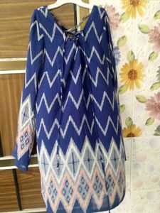 Blue Patterned Dress