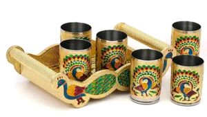 Wooden Tray Glasses