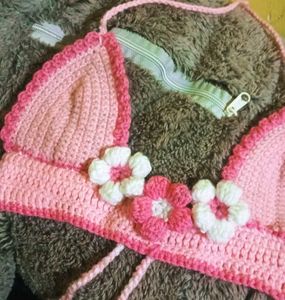 Crochet Flower Top Have Long Short Two Variant