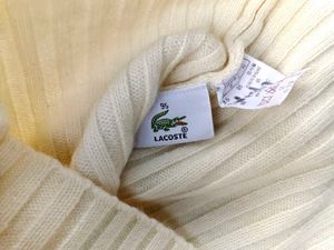 LACOSTE Cream Turtleneck Sweater