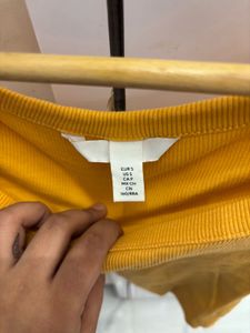 orange Ribbed Crop Top