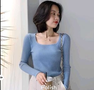 New with tag H&amp;M Pinterest Blue Ribbed Knit Long S