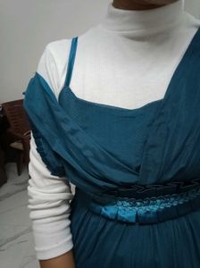Blue Sleeveless Dress(only Top)