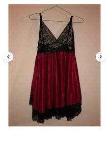 Red &amp; Black Lace Babydoll Lingerie