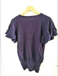 Beautiful Ruffle Sleeve Woolen Imported Top