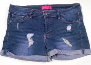 Distressed Denim Shorts