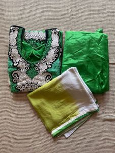 Green Shiffli Salwar Kameez Suit