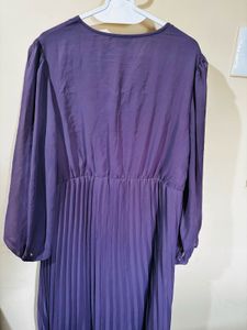 Purple elegant V-neck dress - 3XL