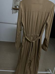 Tan Khaki High Waist  Linen jumpsuit